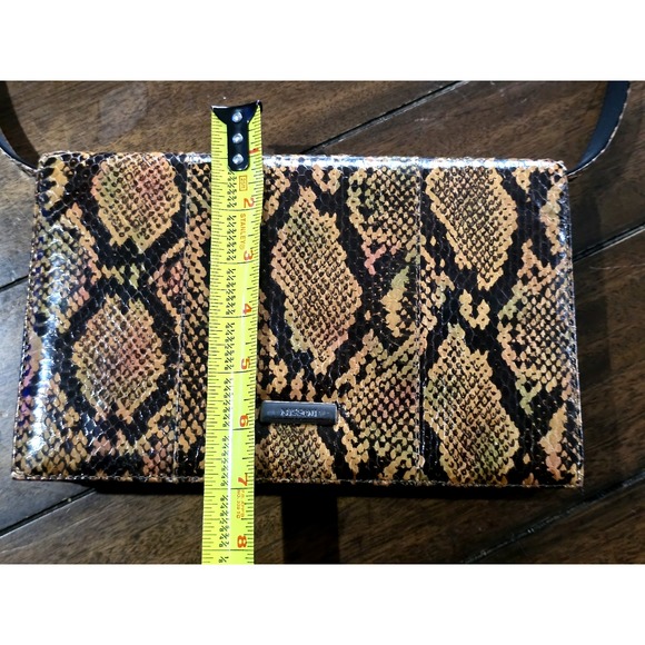 Vintage Missoni Snakeskin Clutch With Removable Shoulder Strap Snap Button Black